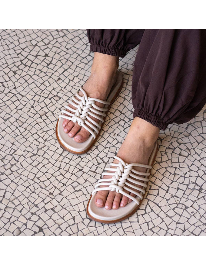 Nali Leather Sandals Off White