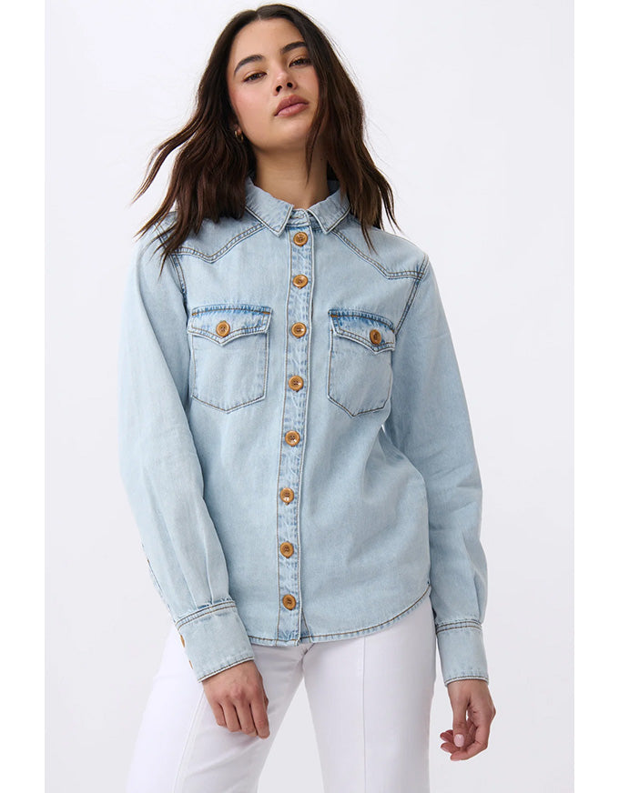 Naomi Shirt Blue Bleach