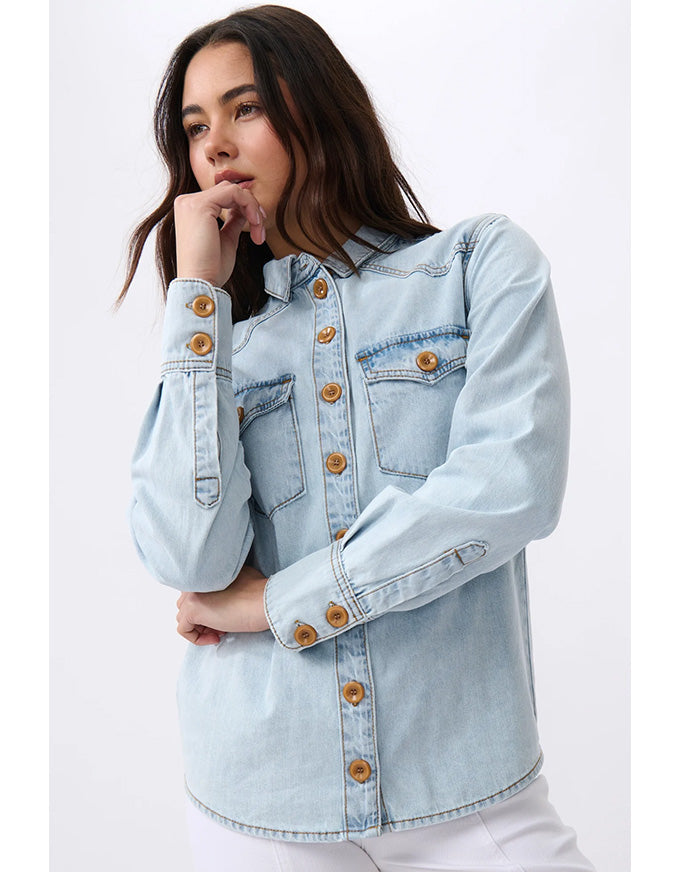 Naomi Shirt Blue Bleach