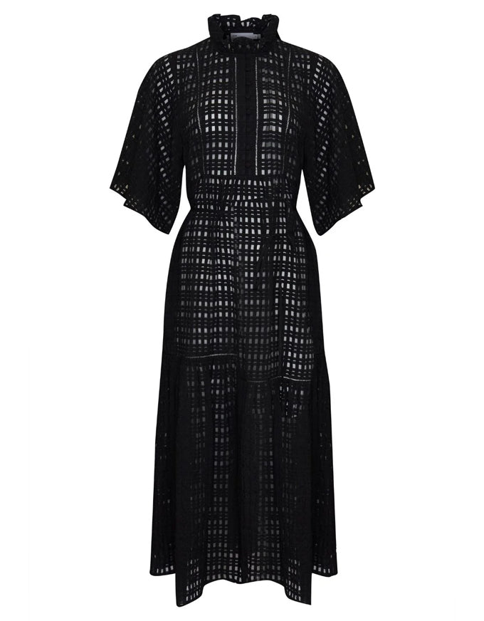 Navigate Dress Black Window Check