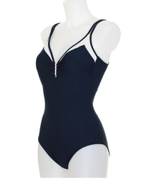 Navy/White Beaded One Piece