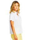 Nora Linen Ruffle Blouse White