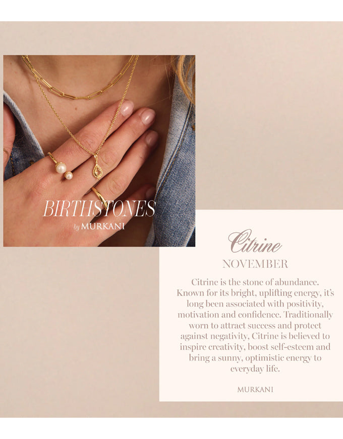 Jewelry with a focus on citrine, a November birthstone, by MURKANI.