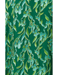 Orchid Wrap Midi Dress - Green Botanical