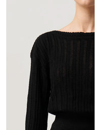 Marley Braided  Pointelle Knit in Black