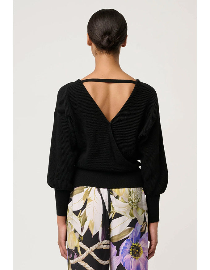 Clarissa Reversible Knit Top Black