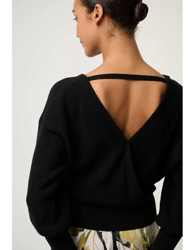 Clarissa Reversible Knit Top Black