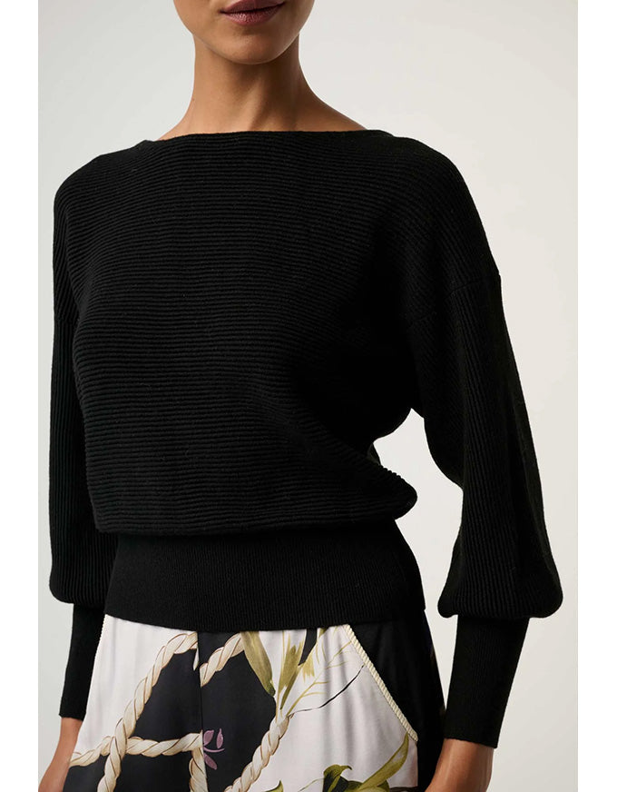 Clarissa Reversible Knit Top Black