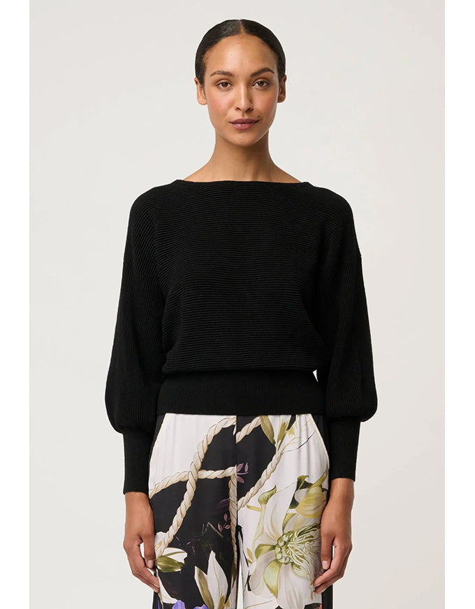Clarissa Reversible Knit Top Black