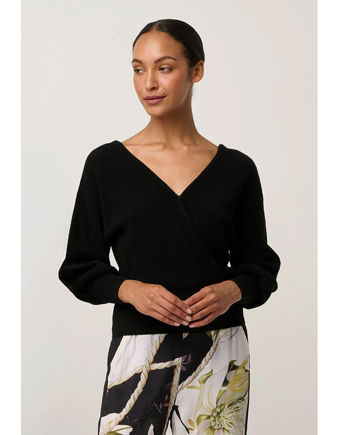 Clarissa Reversible Knit Top Black