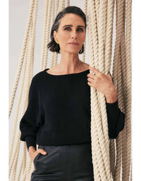 Clarissa Reversible Knit Top Black