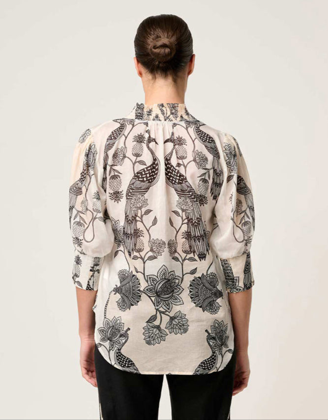 Oleander Shirred Blouse Imperial Stone