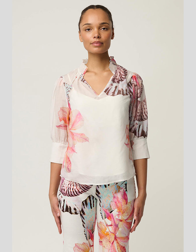 Oleander Blouse Nautilus Bloom