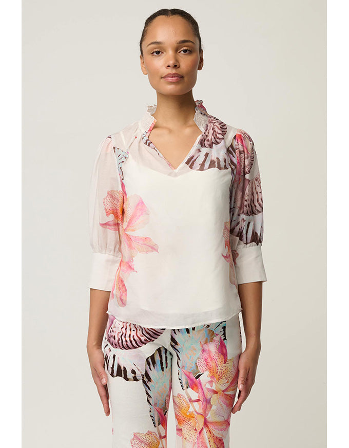 Oleander Blouse Nautilus Bloom