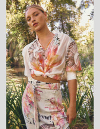 Oleander Blouse Nautilus Bloom