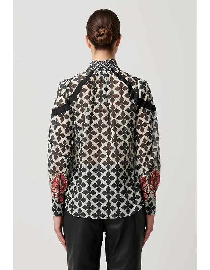 Astrid Cotton Silk Shirt in Country Tapestry