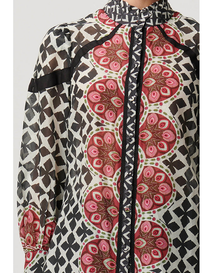 Astrid Cotton Silk Shirt in Country Tapestry