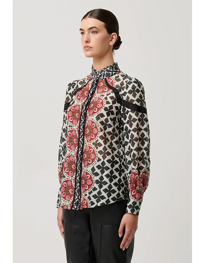 Astrid Cotton Silk Shirt in Country Tapestry