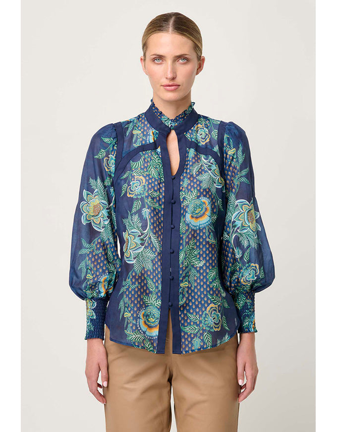 Renata Silk Blouse Mariposa Zafiro