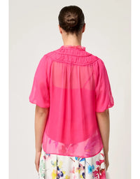 Selini Braided Chiffon Blouse Celosia Pink