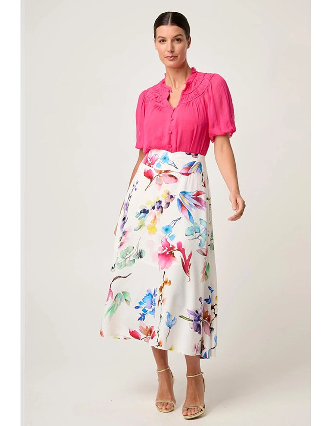 Selini Braided Chiffon Blouse Celosia Pink