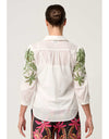 Callisto Cotton Slub Embroidered Shirt Ivory