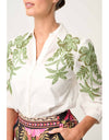 Callisto Cotton Slub Embroidered Shirt Ivory
