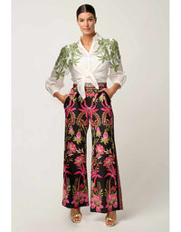 Callisto Cotton Slub Embroidered Shirt Ivory