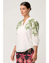 Callisto Cotton Slub Embroidered Shirt Ivory