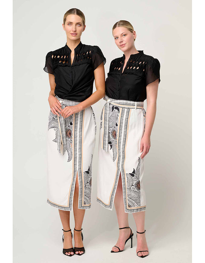 Dalia Diamond Smock Shirt Onyx