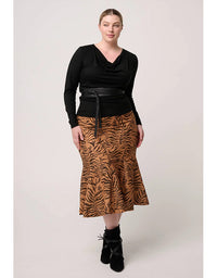Milda Lyocell Stretch Cowl Top - Black