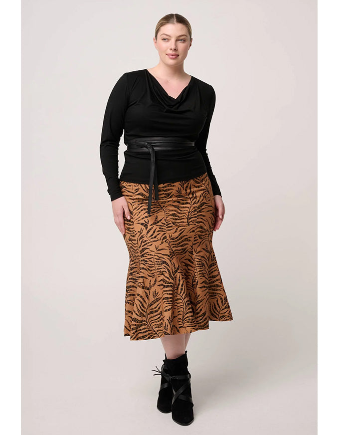 Milda Lyocell Stretch Cowl Top - Black