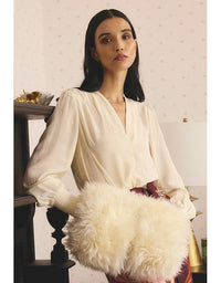 Eden Silk Pleat Shirt Cloud