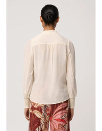 Eden Silk Pleat Shirt Cloud
