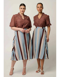 Coralie Cotton Silk Smock Blouse Garnet