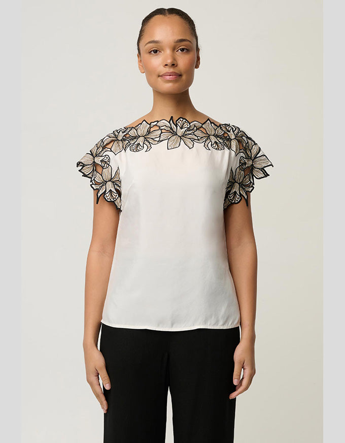 Eleanor Embroidery Detail Top