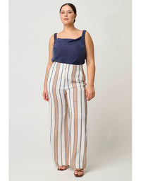 Dynasty Linen Pant Cayman Stripe