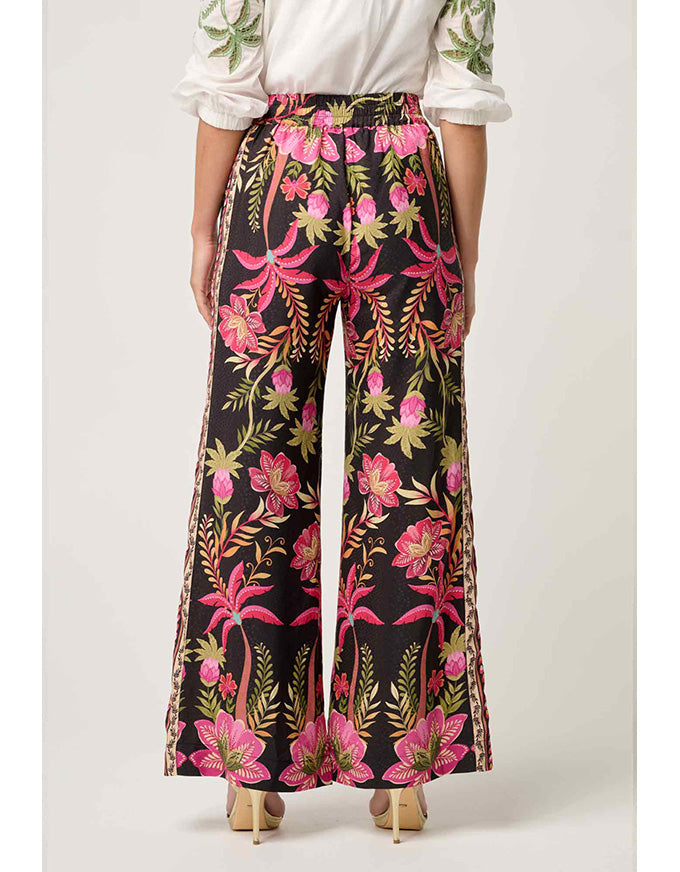 Willow Dobby Contrast Panel Pant Anthos Lotos