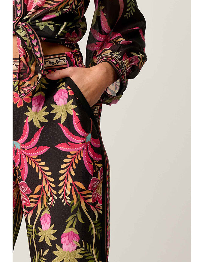 Willow Dobby Contrast Panel Pant Anthos Lotos