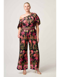 Willow Dobby Contrast Panel Pant Anthos Lotos