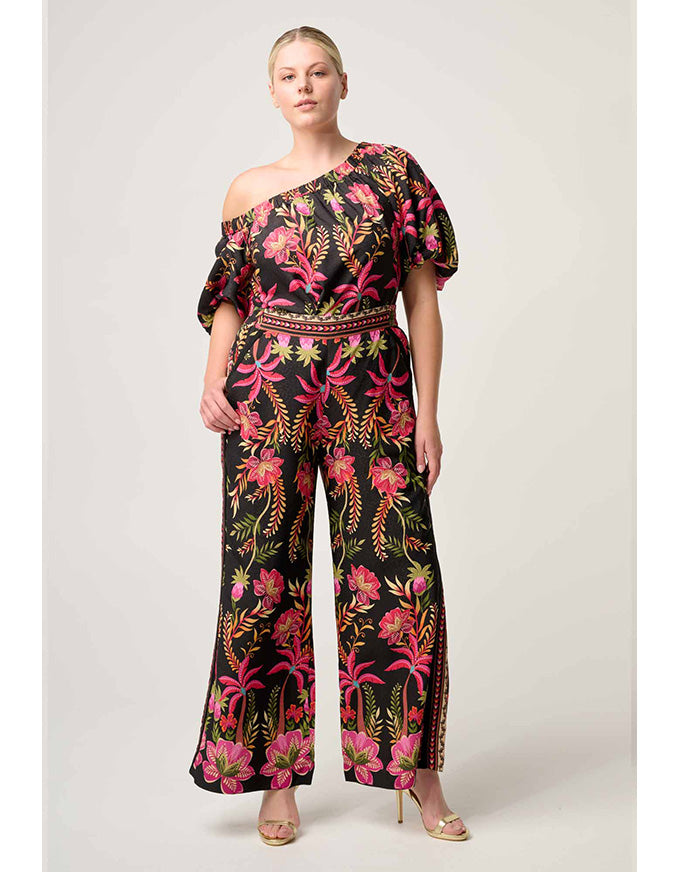 Willow Dobby Contrast Panel Pant Anthos Lotos