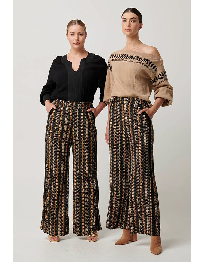 Willow Linen Viscose Bromegrass Print Pant