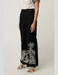 Willow Embroidery Detail Pant Black