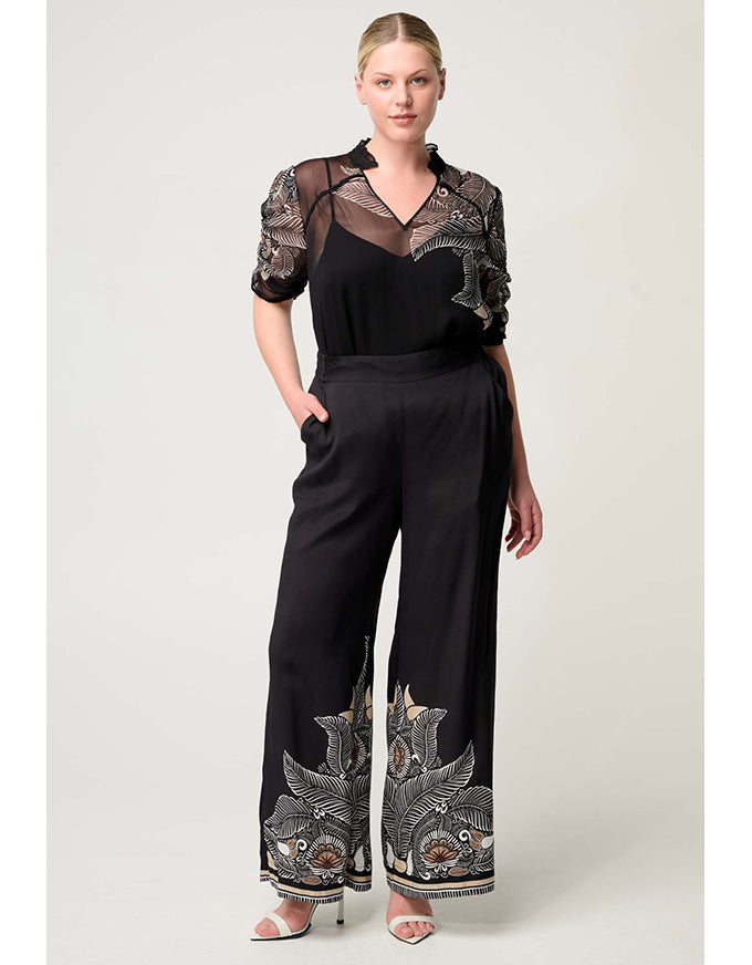 Willow Contrast Panel Pant Onyx Casablanca
