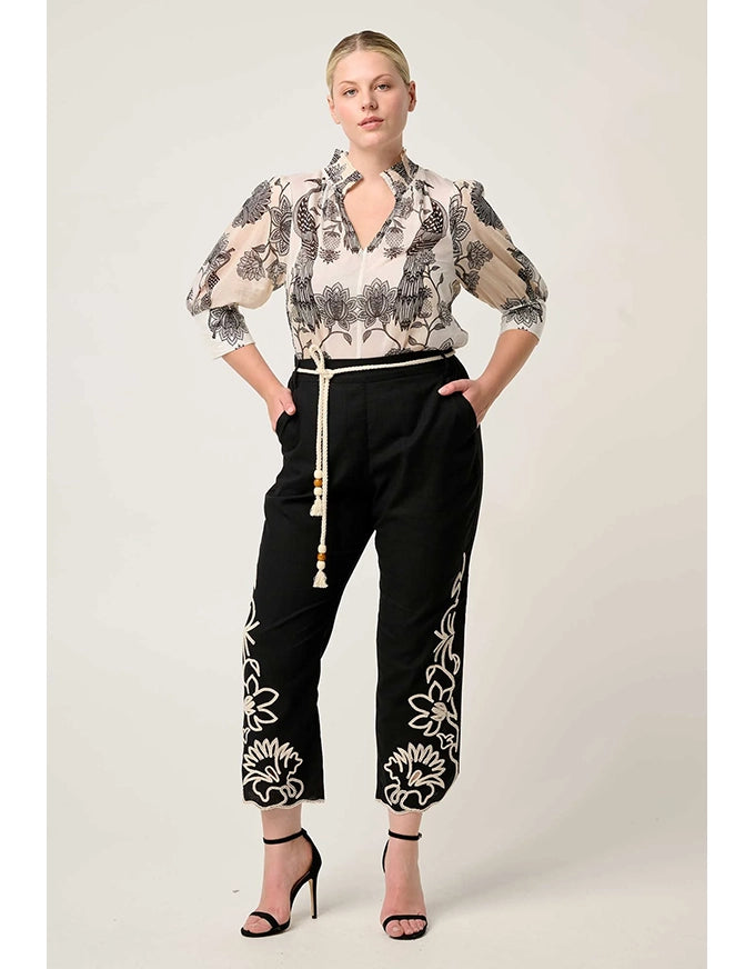 Oleander Shirred Blouse Imperial Stone
