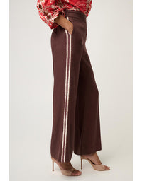 Liora Linen Stretch Rope Trim Pant Rustic Twine