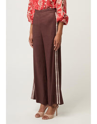 Liora Linen Stretch Rope Trim Pant Rustic Twine