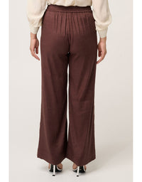 Liora Linen Stretch Rope Trim Pant Rustic Twine