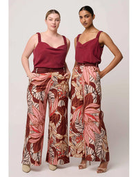 Adele Belted Print Pant Cathedral Botanic