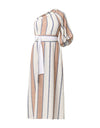 Bahia One Shoulder Dress Cayman Stripe